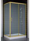 Душевой уголок Vegas Glass ZP+ZPV 100*80 09 10 профиль золото, стекло сатин