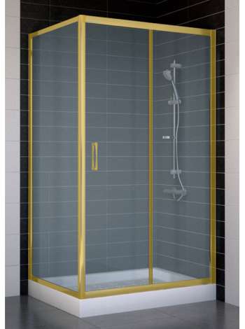 Душевой уголок Vegas Glass ZP+ZPV 100*80 09 10 профиль золото, стекло сатин