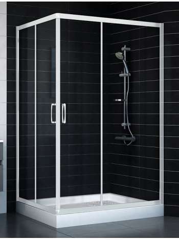 Душевой уголок Vegas Glass ZA-F 90*120 01 01 профиль белый, стекло прозрачное