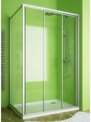 Душевой уголок GuteWetter Practic Rectan GK-403 правая 115x85 см стекло бесцветное, профиль матовый хром