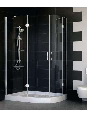 Душевой уголок Vegas Glass AFS-F 120*80 08 01 L профиль глянцевый хром, стекло прозрачное