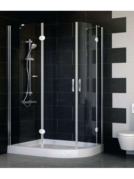 Душевой уголок Vegas Glass AFS-F 120*80 08 01 L профиль глянцевый хром, стекло прозрачное