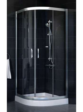 Душевой уголок Vegas Glass ZS-F 80*100 08 01 профиль глянцевый хром, стекло прозрачное