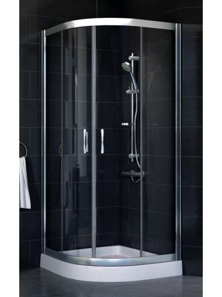 Душевой уголок Vegas Glass ZS-F 80*100 08 01 профиль глянцевый хром, стекло прозрачное
