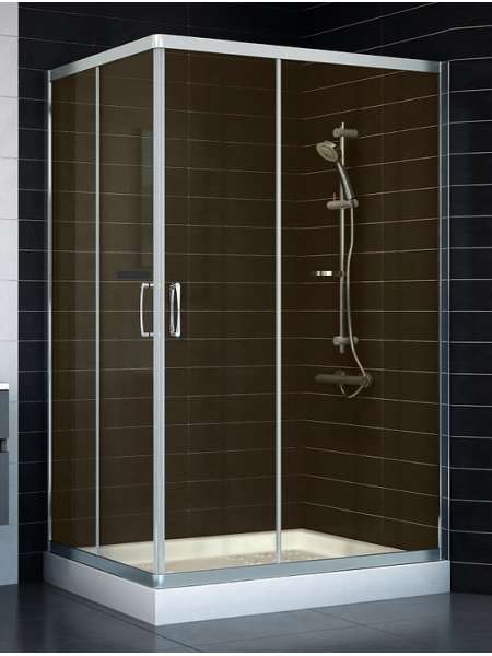 Душевой уголок Vegas Glass ZA-F 90*120 08 05 профиль глянцевый хром, стекло бронза