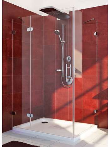 Душевой уголок GuteWetter Lux Rectan GK-003 левый 100x80 см стекло бесцветное 6-8, фурнитура хром