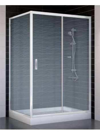 Душевой уголок Vegas Glass ZP+ZPV 120*90 01 02 профиль белый, стекло шиншилла