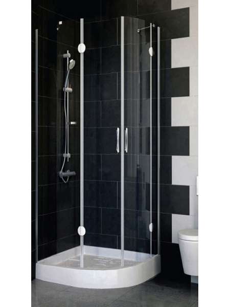 Душевой уголок Vegas Glass AFS-F 80*90 08 01 L профиль глянцевый хром, стекло прозрачное