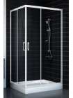 Душевой уголок Vegas Glass ZA-F 80*100 01 01 профиль белый, стекло прозрачное