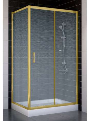 Душевой уголок Vegas Glass ZP+ZPV 100*70 09 02 профиль золото. стекло шиншилла