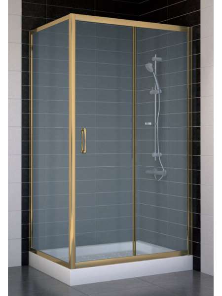 Душевой уголок Vegas Glass ZP+ZPV 100*70 05 10 профиль бронза, стекло сатин