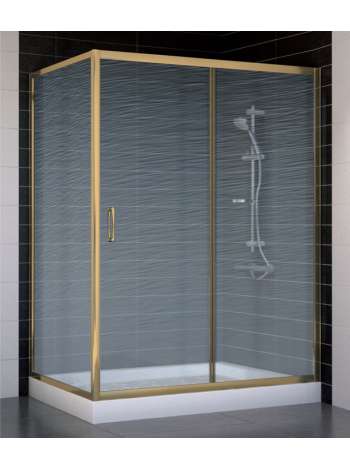 Душевой уголок Vegas Glass ZP+ZPV 140*80 05 02 профиль бронза, стекло шиншилла