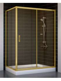 Душевой уголок Vegas Glass ZP+ZPV 130*70 09 05 профиль золото, стекло бронза