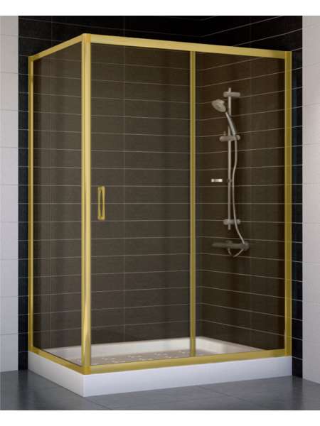 Душевой уголок Vegas Glass ZP+ZPV 130*70 09 05 профиль золото, стекло бронза