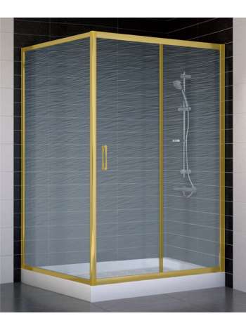 Душевой уголок Vegas Glass ZP+ZPV 120*100 09 02 профиль золото, стекло шиншилла