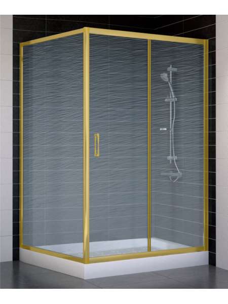 Душевой уголок Vegas Glass ZP+ZPV 120*100 09 02 профиль золото, стекло шиншилла