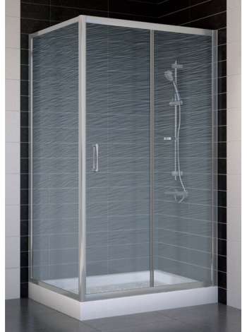 Душевой уголок Vegas Glass ZP+ZPV 100*80 07 02 профиль матовый хром, стекло шиншилла
