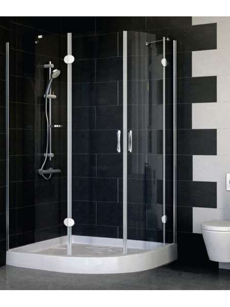 Душевой уголок Vegas Glass AFS-F 120*90 08 01 L профиль глянцевый хром, стекло прозрачное