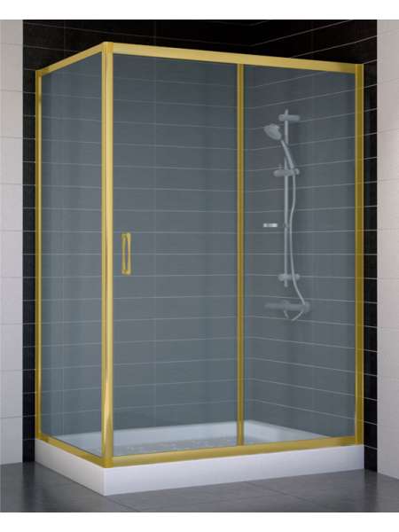 Душевой уголок Vegas Glass ZP+ZPV 130*70 09 10 профиль золото, стекло сатин