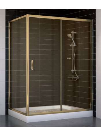 Душевой уголок Vegas Glass ZP+ZPV 140*80 05 05 профиль бронза, стекло бронза
