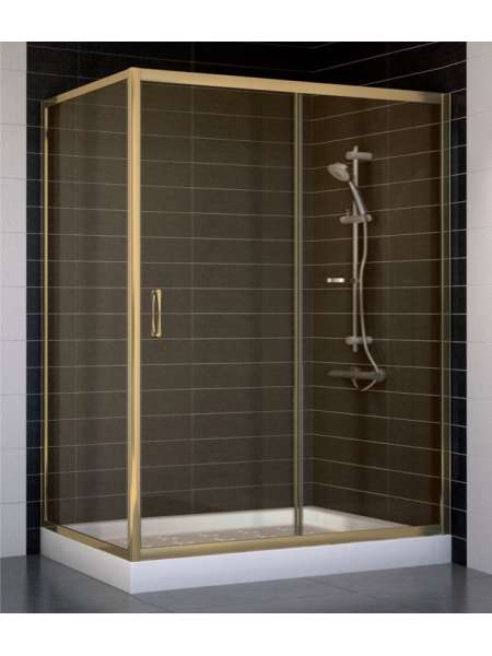 Душевой уголок Vegas Glass ZP+ZPV 140*80 05 05 профиль бронза, стекло бронза