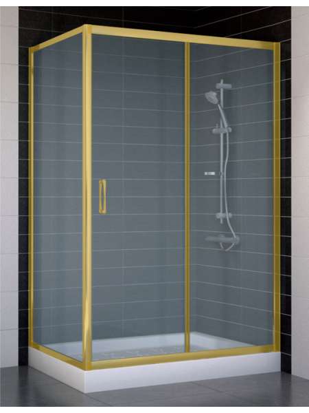 Душевой уголок Vegas Glass ZP+ZPV 120*70 09 10 профиль золото, стекло сатин