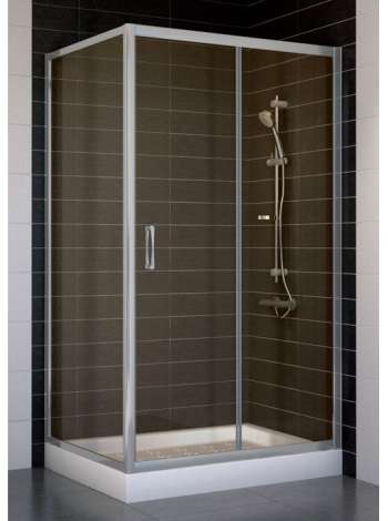 Душевой уголок Vegas Glass ZP+ZPV 100*80 07 05 профиль матовый хром, стекло бронза