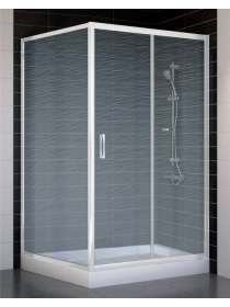 Душевой уголок Vegas Glass ZP+ZPV 110*100 01 02 профиль белый, стекло шиншилла