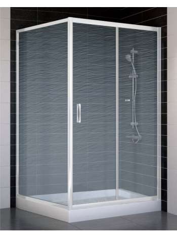 Душевой уголок Vegas Glass ZP+ZPV 110*100 01 02 профиль белый, стекло шиншилла