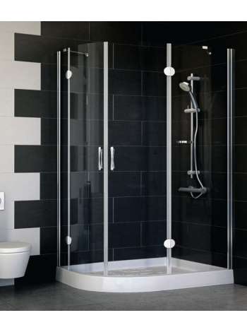 Душевой уголок Vegas Glass AFS-F 120*80 08 01 R профиль глянцевый хром, стекло прозрачное