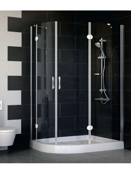 Душевой уголок Vegas Glass AFS-F 120*80 08 01 R профиль глянцевый хром, стекло прозрачное