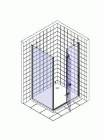 Душевой уголок GuteWetter Practic Rectan GK-401 левая 85x80 см стекло бесцветное, профиль матовый хром