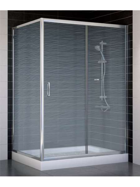 Душевой уголок Vegas Glass ZP+ZPV 130*90 08 02 профиль глянцевый хром, стекло шиншилла