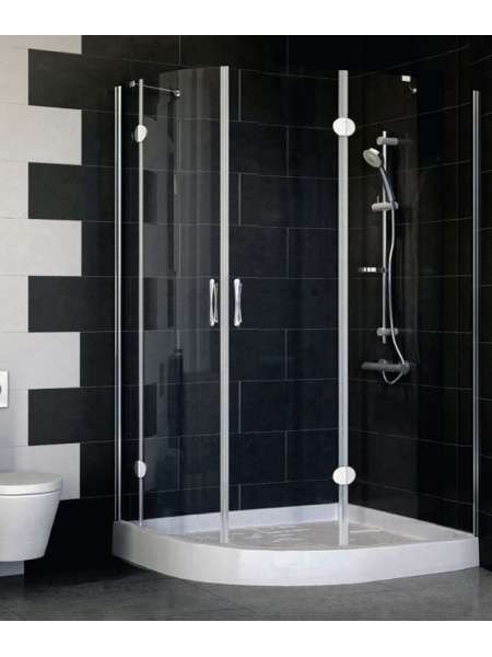 Душевой уголок Vegas Glass AFS-F 120*90 08 01 R профиль глянцевый хром, стекло прозрачное