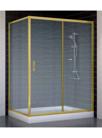Душевой уголок Vegas Glass ZP+ZPV 140*90 09 02 профиль золото, стекло шиншилла
