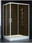 Душевой уголок Vegas Glass ZA-F 90*120 01 05 профиль белый, стекло бронза