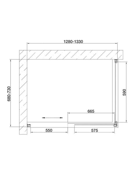 Душевой уголок Vegas Glass ZP+ZPV 130*70 05 10 профиль бронза, стекло сатин