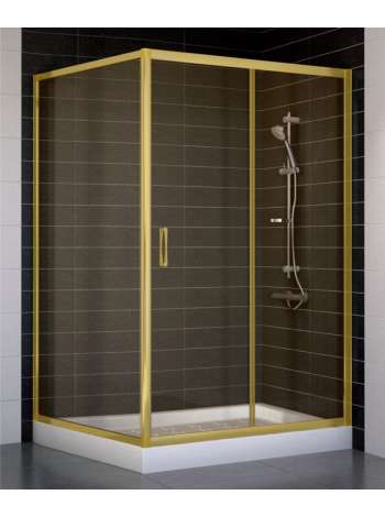 Душевой уголок Vegas Glass ZP+ZPV 120*100 09 05 профиль золото, стекло бронза