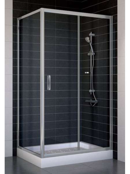 Душевой уголок Vegas Glass ZP+ZPV 100*70 07 01 профиль матовый хром, стекло прозрачное