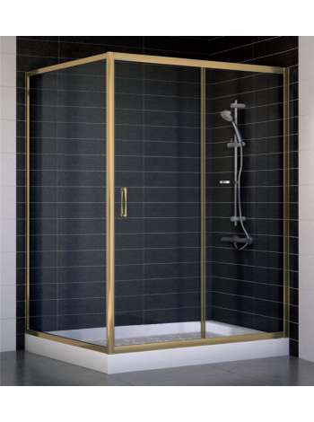 Душевой уголок Vegas Glass ZP+ZPV 140*100 05 01 профиль бронза, стекло прозрачное