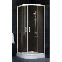 Душевой уголок Vegas Glass ZS-F 80*90 01 05 профиль белый, стекло бронза