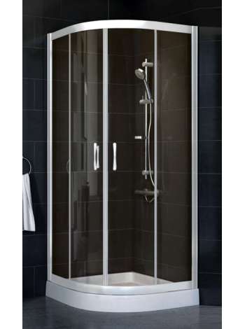 Душевой уголок Vegas Glass ZS-F 80*90 01 05 профиль белый, стекло бронза