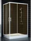 Душевой уголок Vegas Glass ZA-F 80*120 01 05 профиль белый, стекло бронза
