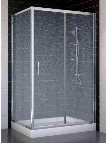 Душевой уголок Vegas Glass ZP+ZPV 110*70 08 02 профиль глянцевый хром, стекло шиншилла