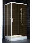 Душевой уголок Vegas Glass ZA-F 80*100 01 05 профиль белый, стекло бронза