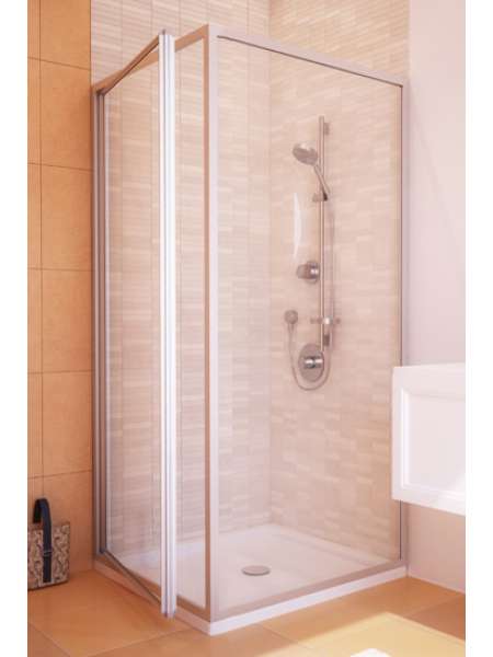 Душевой уголок GuteWetter Practic Rectan GK-401 левая 85x80 см стекло бесцветное, профиль матовый хром