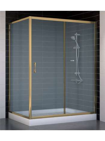 Душевой уголок Vegas Glass ZP+ZPV 140*90 05 10 профиль бронза, стекло сатин