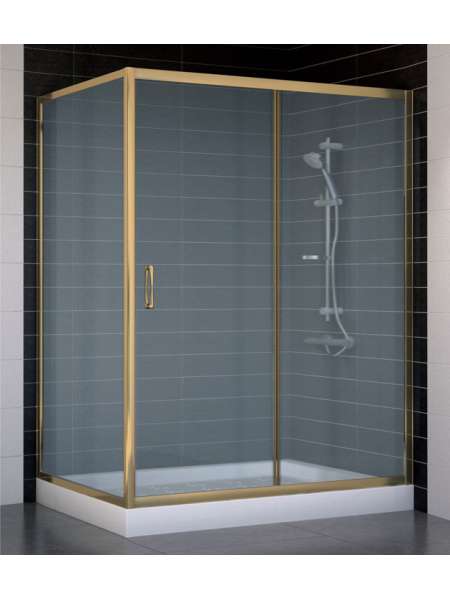 Душевой уголок Vegas Glass ZP+ZPV 140*90 05 10 профиль бронза, стекло сатин