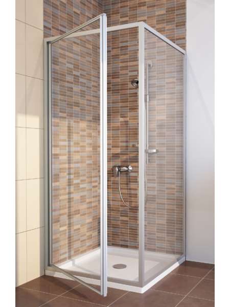 Душевой уголок GuteWetter Practic Square GK-401 левая 80x80 см стекло бесцветное, профиль матовый хром