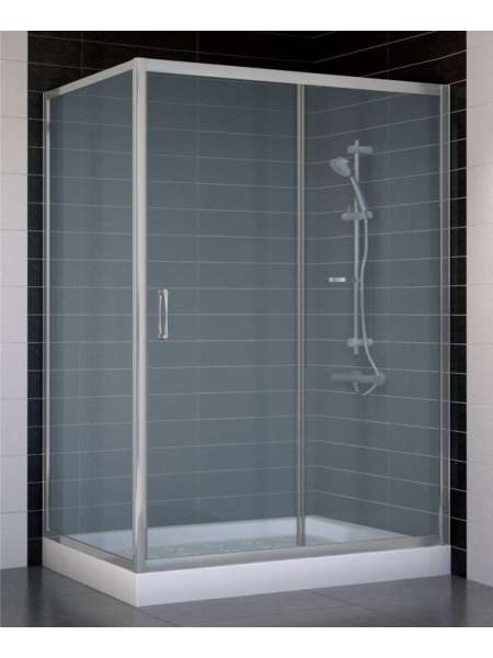 Душевой уголок Vegas Glass ZP+ZPV 130*80 07 10 профиль матовый хром, стекло сатин